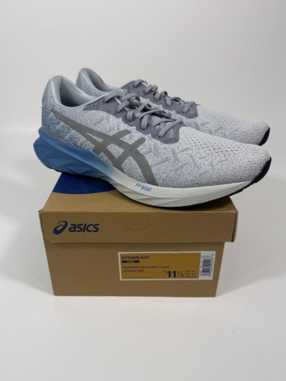Asics Mens Running Shoes Dynablast Gray Blue Size 11.5